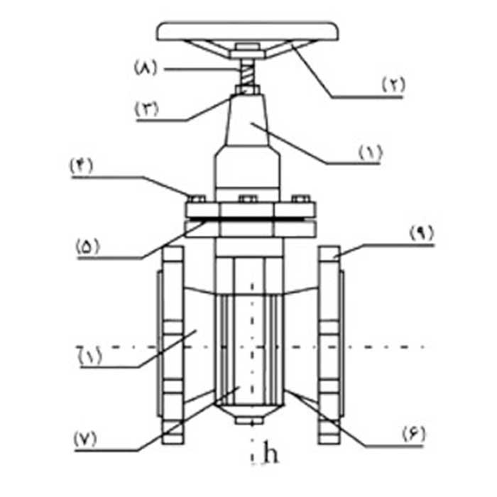 شیر فلکه کشوئی زبانه فلزی 10 بار وگ