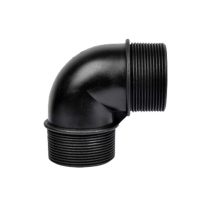 زانو نر رزوه ای پلی اتیلن 90 درجه زلال رود