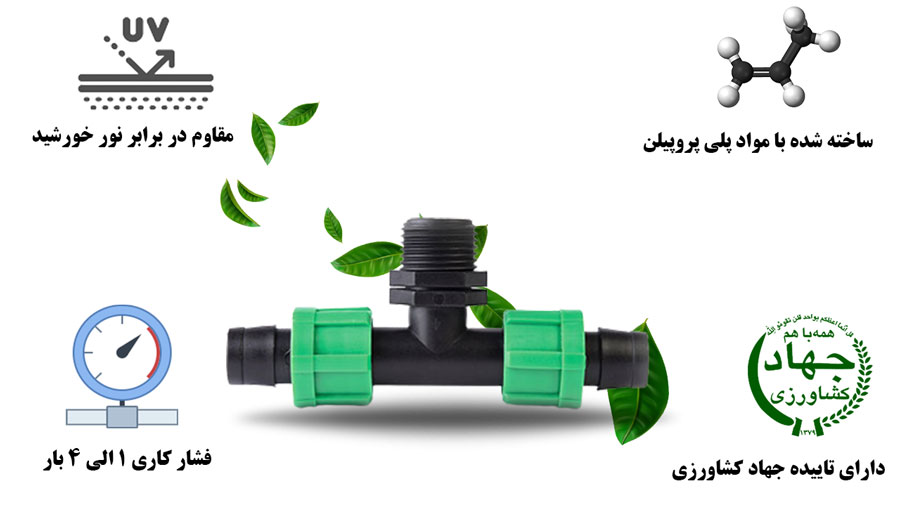 سه راهی تیپ به 1/2 اینچ