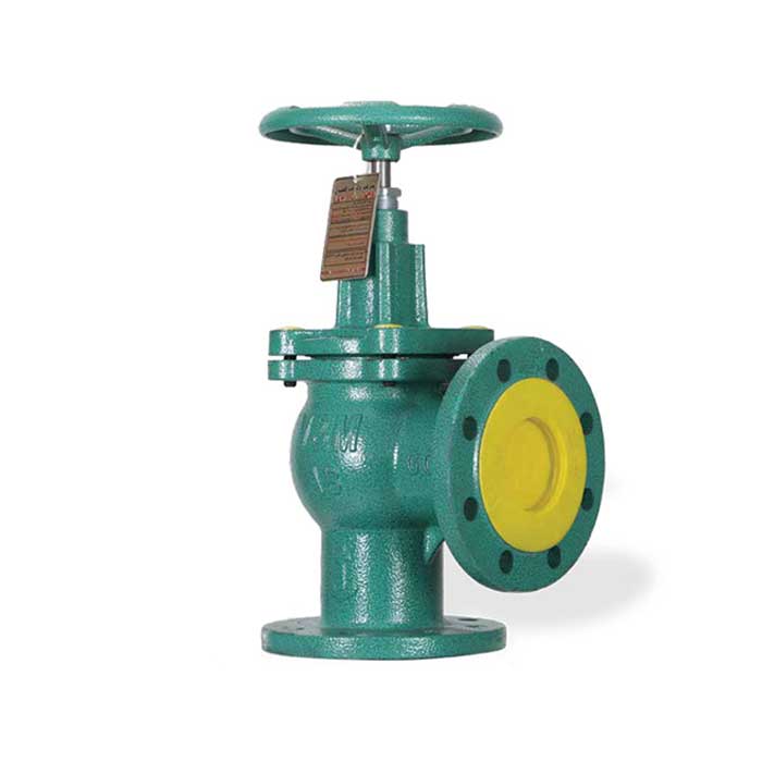 شیر فلکه سوپاپی چدنی 90 درجه وگ